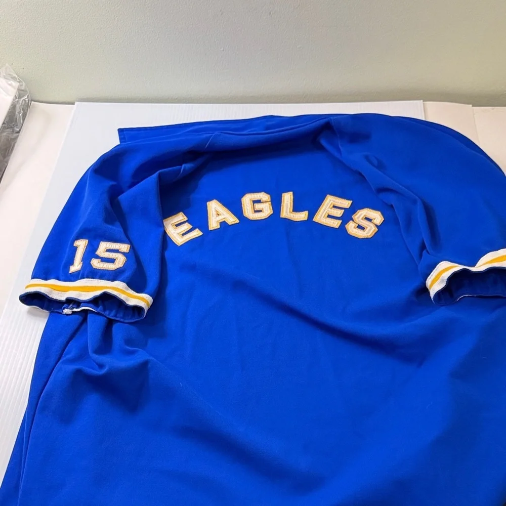 Basketball warm up shirt, Eagles, blue, gold and white, vintage - Picture 5 of 11